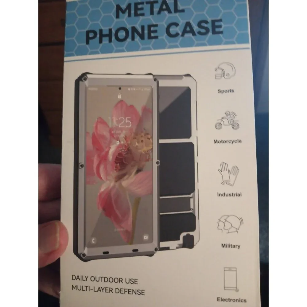 iPhone 16 Pro Max Case Heavy Duty Metal Cover + Glass Screen Protector Screw in